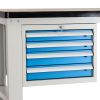 Dílenský stůl Solid MDF-42, 210 cm, 2 závěsné boxy, černá