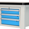 Dílenský stůl Solid MDF-43, 210 cm, 2 závěsné boxy, černá