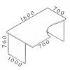 Ergonomický stůl Visio 160 x 100 cm, levý, buk