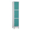 51605 kovova satni skrinka 3 boxy 38 x 45 x 195 cm pevne nohy otocny zamek zelena ral 6033