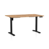 Výškově nastavitelný stůl OfficeTech B, 120 x 80 cm, černá podnož, dub kraft