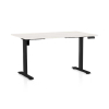 Výškově nastavitelný stůl OfficeTech B, 120 x 80 cm, černá podnož, bílý jasan
