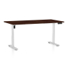 Výškově nastavitelný stůl OfficeTech B, 160 x 80 cm, bílá podnož, wenge
