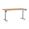 Výškově nastavitelný stůl OfficeTech B, 160 x 80 cm, šedá podnož, dub kraft