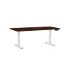 Výškově nastavitelný stůl OfficeTech C, 160 x 80 cm, bílá podnož, wenge