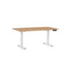 Výškově nastavitelný stůl OfficeTech D, 120 x 80 cm, bílá podnož, dub kraft