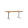 Výškově nastavitelný stůl OfficeTech D, 120 x 80 cm, šedá podnož, dub kraft