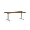Výškově nastavitelný stůl OfficeTech D, 160 x 80 cm, šedá podnož, dub silverjack