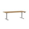 Výškově nastavitelný stůl OfficeTech D, 180 x 80 cm, šedá podnož, dub kamenný