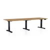 Výškově nastavitelný stůl OfficeTech Long, 240 x 80 cm, černá podnož, dub kamenný