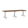 Výškově nastavitelný stůl OfficeTech Long, 240 x 80 cm, šedá podnož, dub silverjack