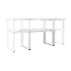 Výškově nastavitelný stůl OfficeTech Strong 200 x 80 cm, bílá podnož, dub kamenný