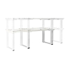 Výškově nastavitelný stůl OfficeTech Strong 200 x 80 cm, bílá podnož, dub silverjack