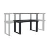 Výškově nastavitelný stůl OfficeTech Strong 240 x 80 cm, černá podnož, dub kamenný